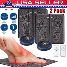 2PCS Remote Electric Foot Massager Mat Blood Circulation Muscle Stimulator Relax