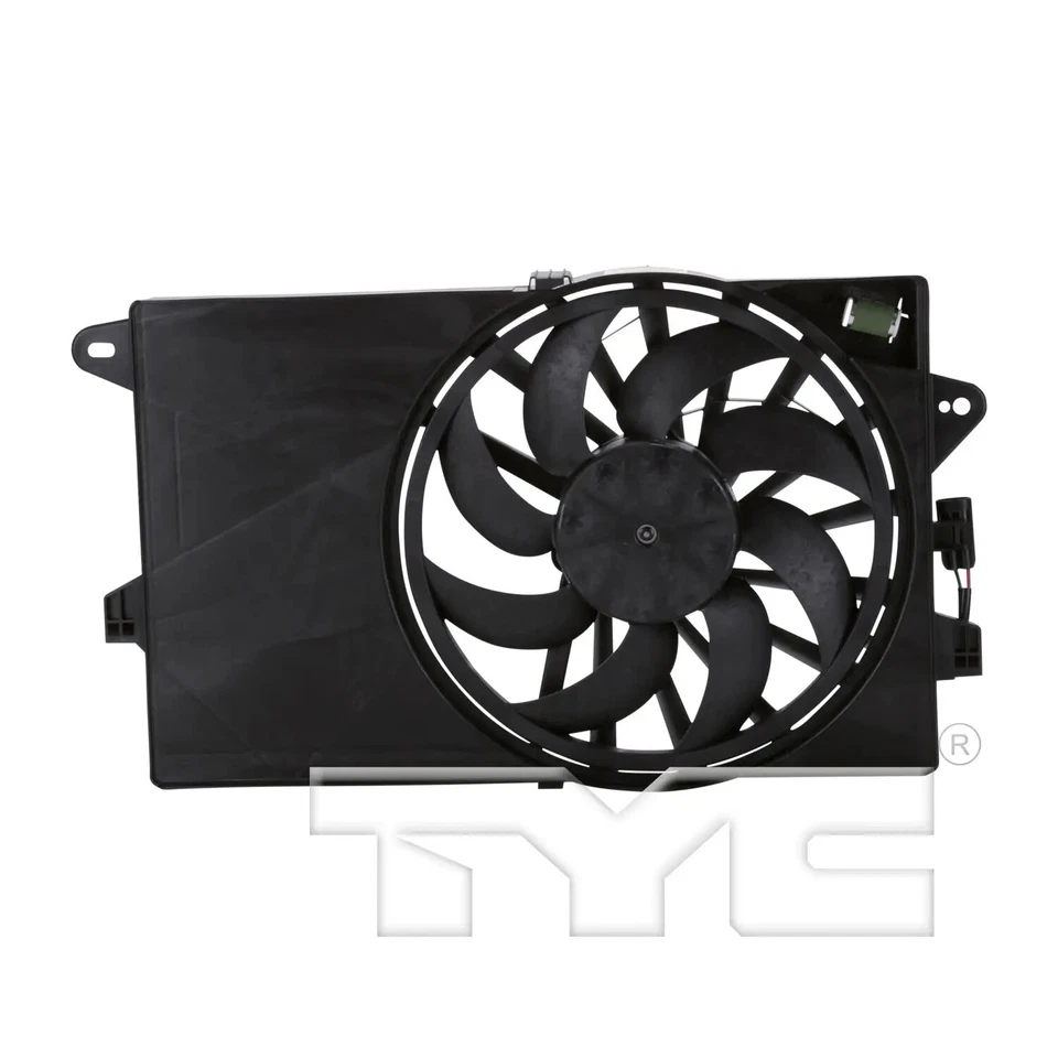 Conjunto duplo de radiador e ventilador condensador TYC 623050 para 12-19 Fiat 500 - Imagem 2 de 4