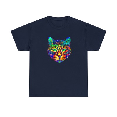 Amazing Modern Art Cat - Unisex Heavy Cotton Tee