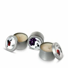 Earthly Body Edible Massage Candle Oil Threesome Sampler Flavored Scented