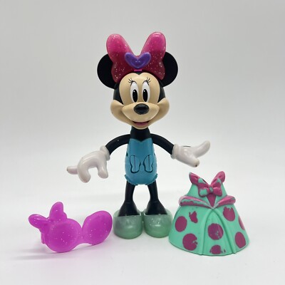 Disney Minnie Mouse Bowtique Dress Up Doll Snap N Style Aqua Dress & Accessories