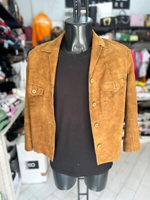 GENERICO used leather jacket women woman size 42 brown LLV145