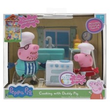 NIB Chef Peppa Pig Cooking W/ Chef Daddy Pig Set, Light-up Dishwasher Included