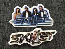 Lot (2) SKILLET 1" to 3 1/4" Band Logo STICKERS Blue FAST! FREE SHIP! COOPER