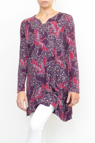 Purple Jersey Tunic Longline Sleeve 