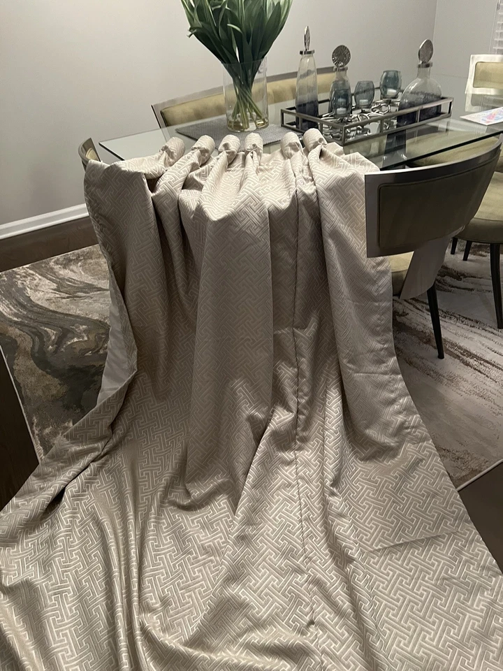 Сделанные на заказ современные шторы 71 дюйм ширина x 103 дюйма высота средняя подкладка дизайнерский кубок - Изображение 4 из 4