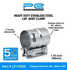 Exhaust Lap Joint Band Clamp 1.75" inch 45mm Heavy Duty Stainless Steel Clamp