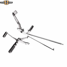 Chrome Forward Control Ribbed Pegs Mount Kit Fit For Harley Dyna Glide 1991-14