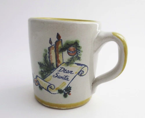 Vintage Louisville Stoneware Dear Santa Christmas List Small Cup or Mug Kentucky