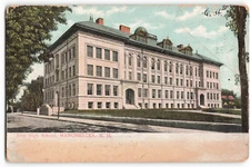 Postcard 1907 New High School, Manchester, N.H. VTG VPC01.