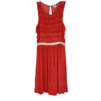 anthropologie orange polka dot dress Size Small Anthropologie Postmark Orange Polka Dot Dress