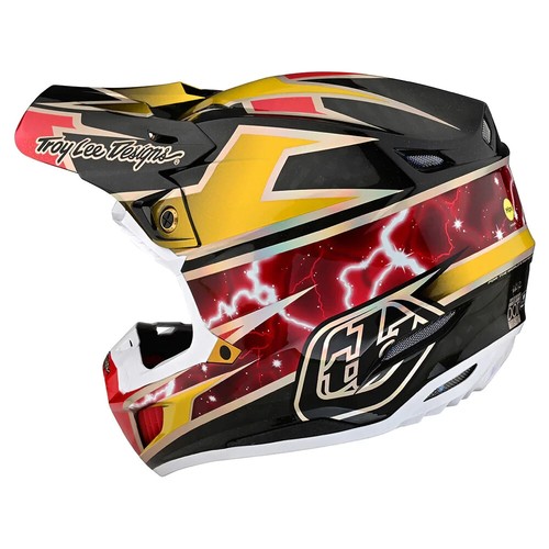 Troy Lee Designs SE5 Carbon Lightning Gold Dirt Bike MX SXS Helmet Adult Medium eBay