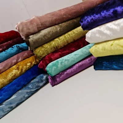 TEXTILE STATION Marble CRUSHED VELVET FABRIC Stretch Velour Craft Dress Costume Material 58"