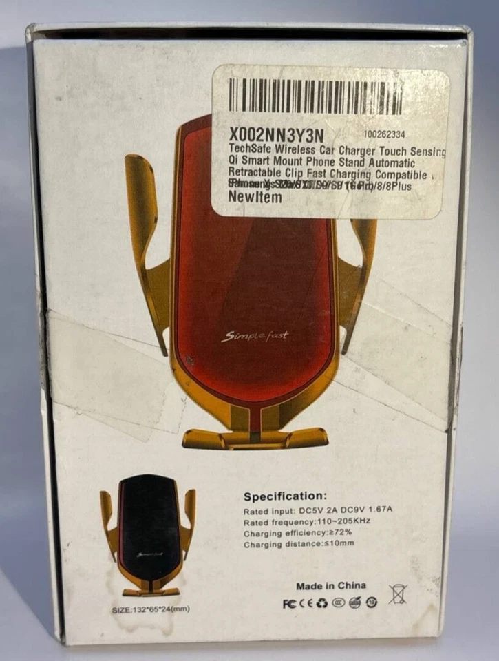 Cargador de teléfono inalámbrico para automóvil con sensor inteligente TechSafe R1 para Samsung Galaxy Note 10 Foto 4 de 4