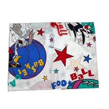Vintage 1993 Warner Bros,Looney Tunes Sports Toddler Bed/Crib Flat Sheet