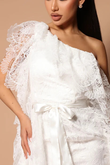 one shoulder lace mini dress One Shoulder Lace Mini Dress