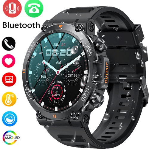 Für Xiaomi Android Smartwatch Herren Taktisch Militär Bluetooth Anruf Blutdruck-