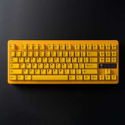 Cherry Profile Blank / Top / Side Print Solid Yellow PBT Dye Subs Keycap Set