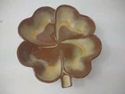 Vintage Frankoma Clover Dish Trinket Ashtray shamrock Pottery Candy st patricks