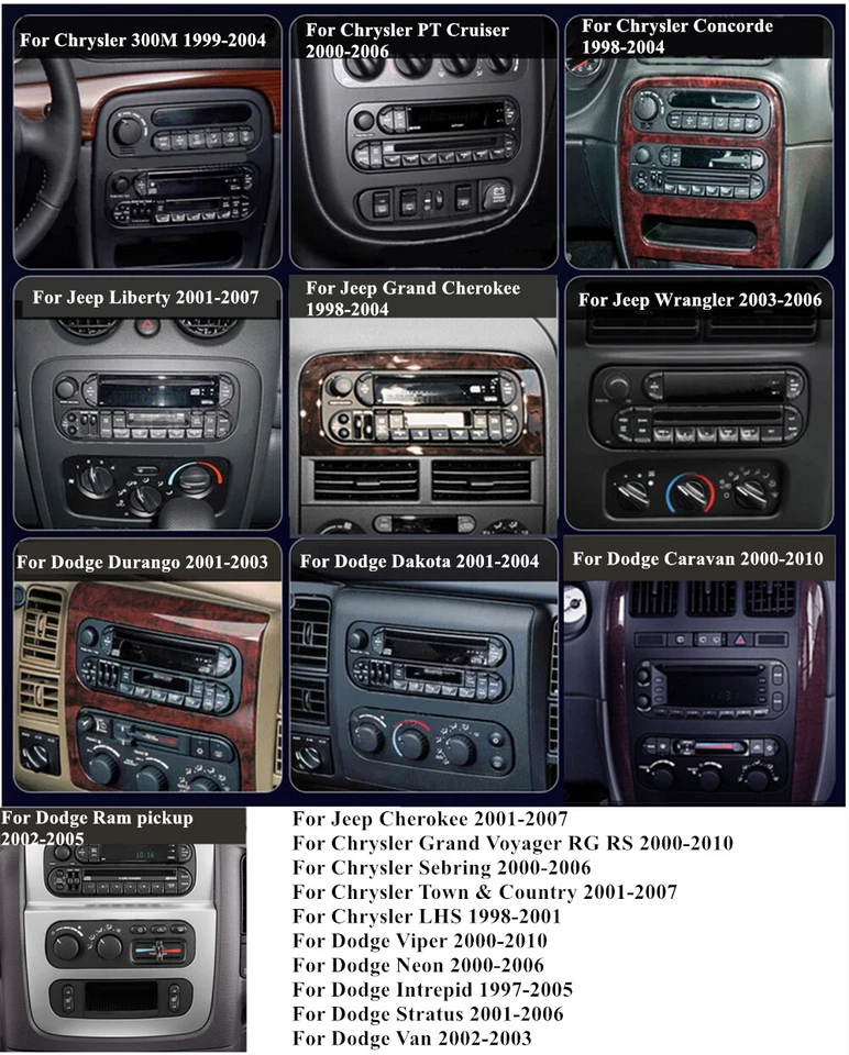 6,8" Android 13 Autoradio GPS Wifi für Chrysler Jeep Dodge 1998-2010 mit Carplay - Bild 3 von 4