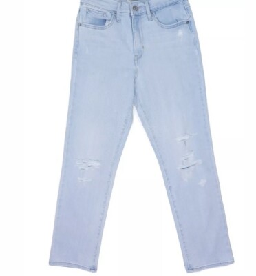Levi's 314 Shaping Straight Light Wash Blau Damen Distressed Jeans W27 L26 *Neu*