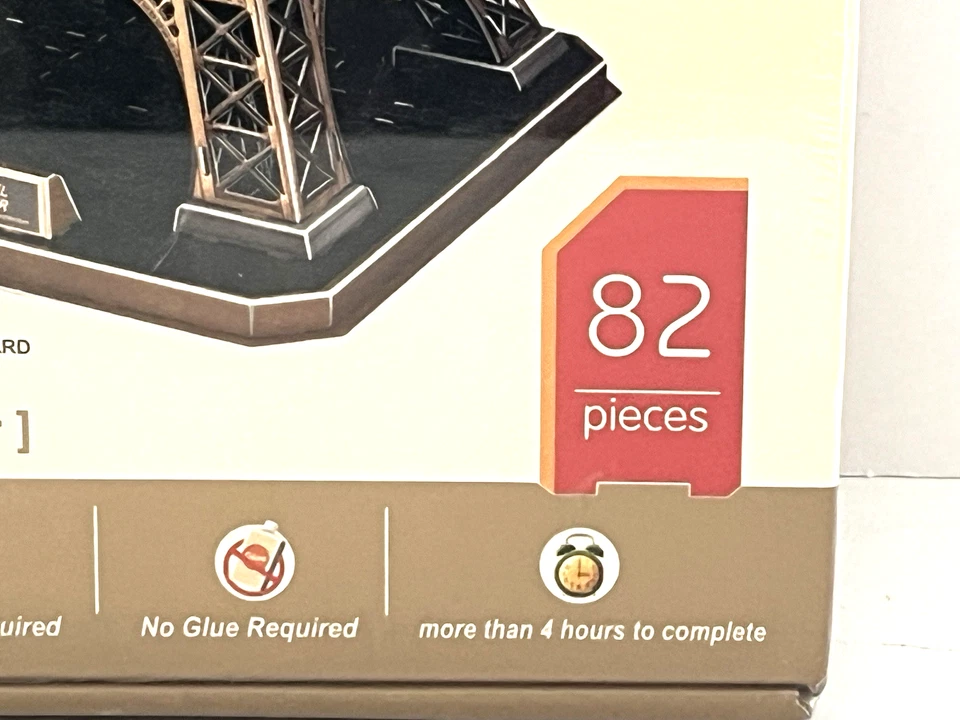 NEW Eiffel Tower 3D Cubic Puzzle 82 Pieces Brand New Factory Sealed w/ Info Book - Image 3 of 4