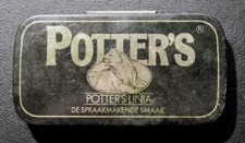 Alte  Blechdose  POTTERS LINIA Dose mit Pille...