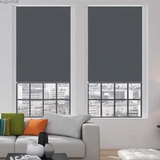 100% Blackout Windows Roller Door Curtains DIY No Drill Cordless Blinds Shades