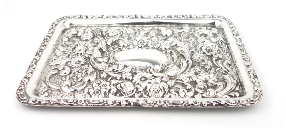 Silver dressing table tray deals