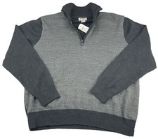 Dockers Men's Grey 1/4 Zip Long sleeve Pull Over Size XL 100 Cotton Sweater