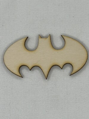 Custom Laser Cut Unfinished Batman Symbol Shape Wood Craft Cutout