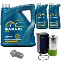 MotoröL Set Mannol 20W-50 Safari 7 Liter + ÖLfilter + Schraube FüR Mercedes 100