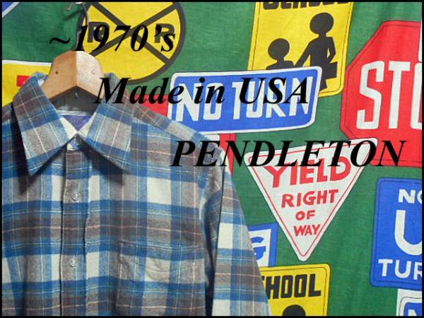 Good Color Scheme Made Usa Pendleton Vintage Wool Shirt Shadow Check On Blay 60S