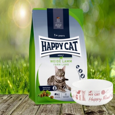 Happy Cat Culinary Weide Lamm - 4 kg + Happy Cat Keramik Napf *geschenkt*