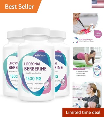 Berberine HCL Supplement 1500mg - High Bioavailability Liposomal Berberine Ca...