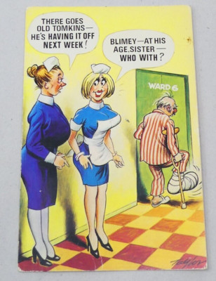 Bamforth Comic Postkarte Nr. 966 Humor Krankenschwestern Krankenhaus Station Szene