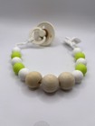 Pacifier Clip,Silicone Paci Clips Baby, Wooden Bead