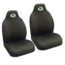 Nfl Green Bay Packers Car Truck Suv Black Front Bucket Seat Covers Set