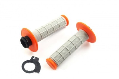 FIR Lock on Grip Set 50 65 KTM Husq, Half Waffle Soft grau/orange, Odi Style, Fi