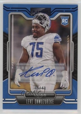 2021 Playbook Platinum Signatures 15/49 Levi Onwuzurike #160 Rookie Auto RC 1f8v