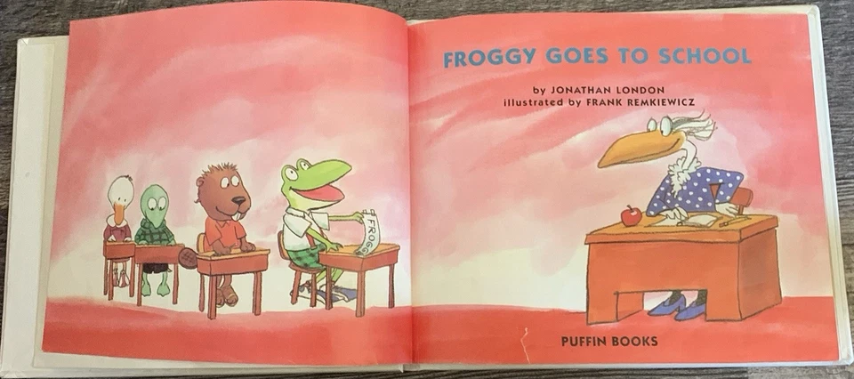 RARE! 1st Library HB Edition Frog Goes To School Jonathan London Book 1996 GOOD! - Image 4 of 4