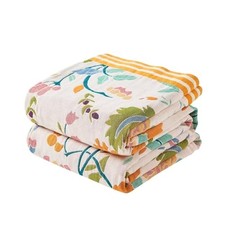 Boho Throw Blanket for Bed, 100 Cotton Soft 90x98 Inch G-boho Floral Throw