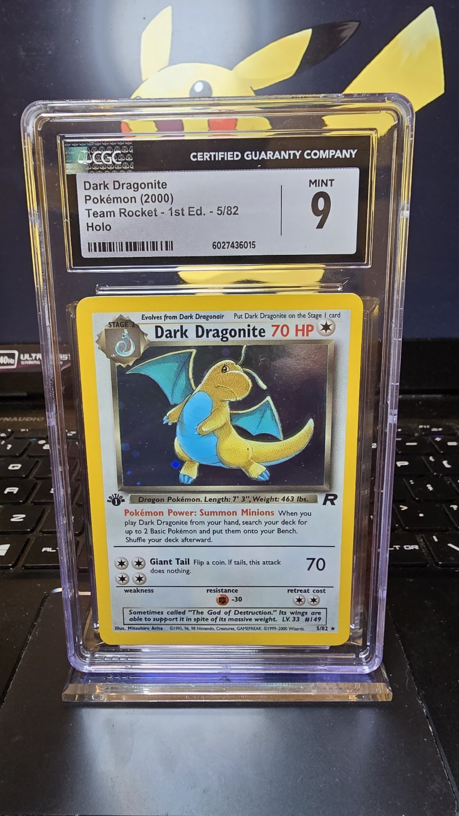 Pokemon Dark Dragonite Team Rocket 1st Edition Holo Rare #5 CGC 9 Mint