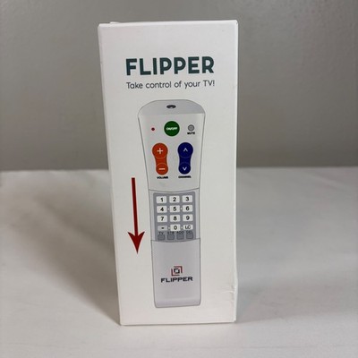Flipper Big Button Universal Remote V12 Senior Friendly TV Cable Box STB White