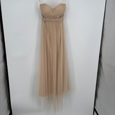 Jenny Yoo Annabelle Convertible Tulle Gown Champagne Tan Bridesmaid Dress Size 0