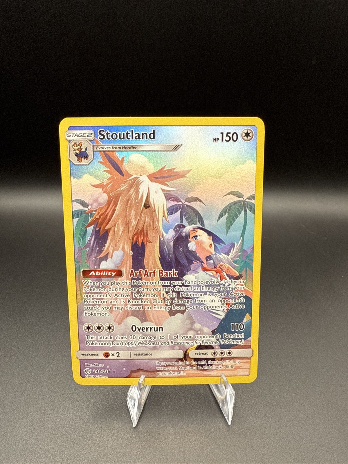 Pokémon TCG Stoutland Sun & Moon Cosmic Eclipse Holo Card 248/236 Secret Rare