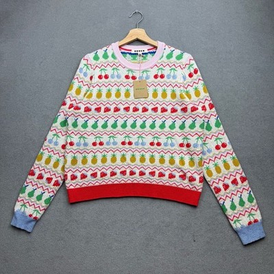 BODEN Edie Pullover Medium Fairisle Passe Strick Obst Wolle Alpaka Baumwolle Neu mit Etikett