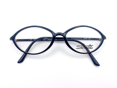 Women's Vintage Silhouette SPX Black Oval Eyeglasses   1990s Austria   NOS