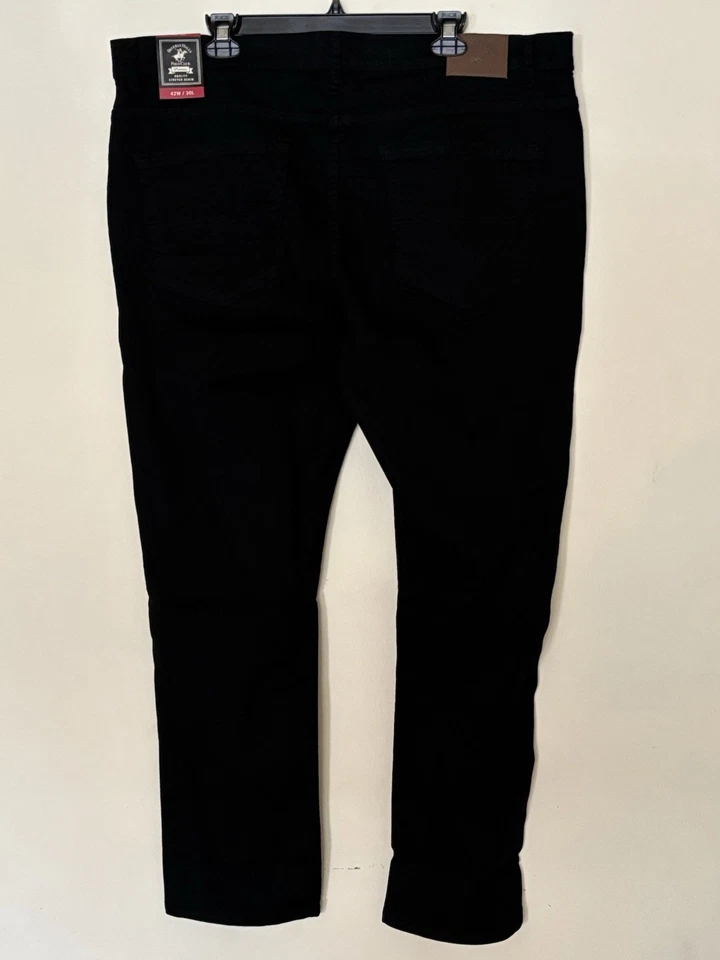 Pantalones de mezclilla elásticos negros Beverly Hills Polo Club para hombre talla 42x30 nuevos con etiquetas Foto 4 de 4