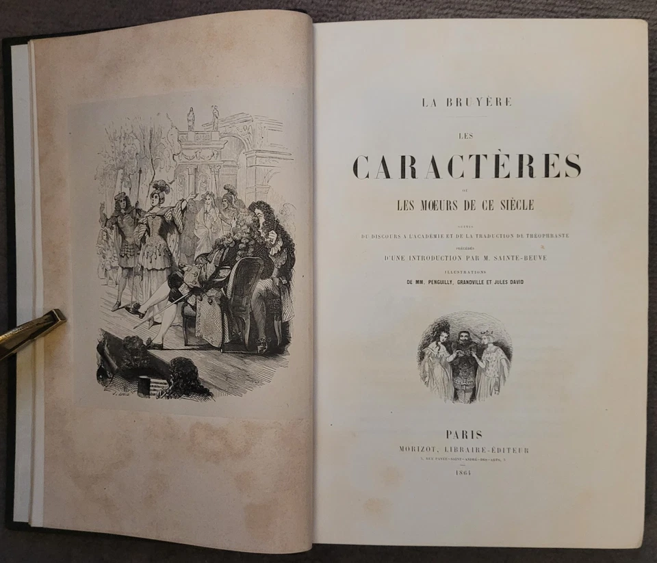 Les Caractères La Bruyère 1864 belle reliure en très bon état Super cadeau Noël - Photo 2/4